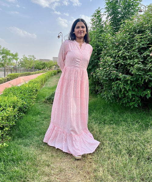 Pink Buti Printed Dress