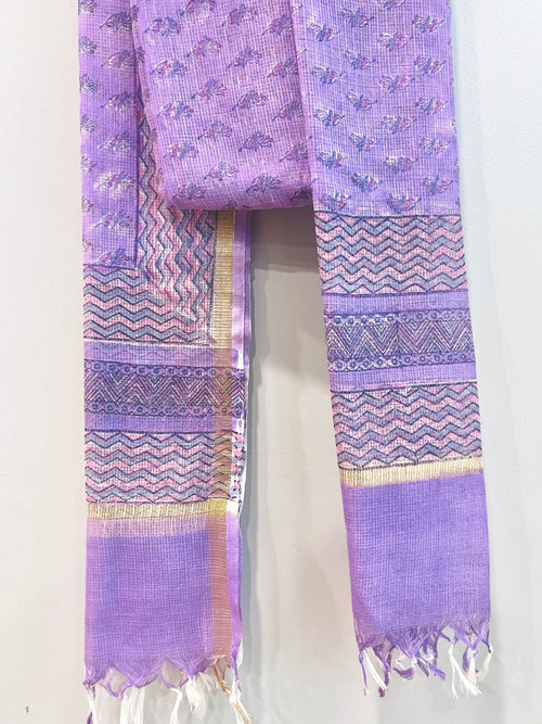 Block Printed Kota Doria Dupatta