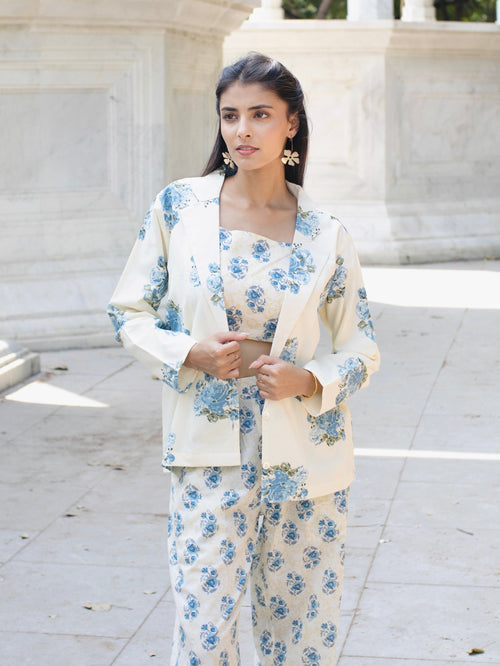 Isha Cotton Blazer Co-Ord set