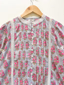 Lace Block Printed Cotton Top