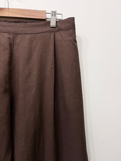 Brown Narrow Leg Cotton Pants