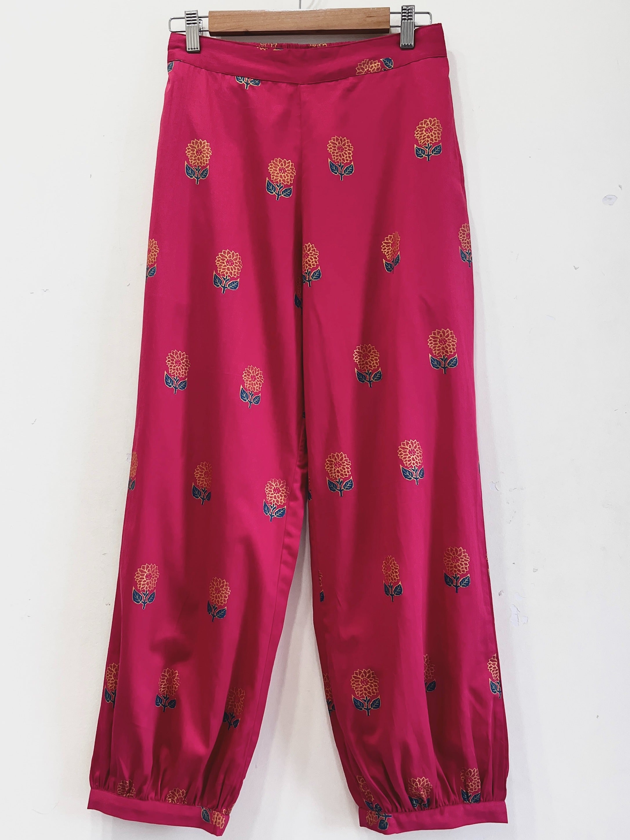 Crimson Bloom Cotton Kurta Set