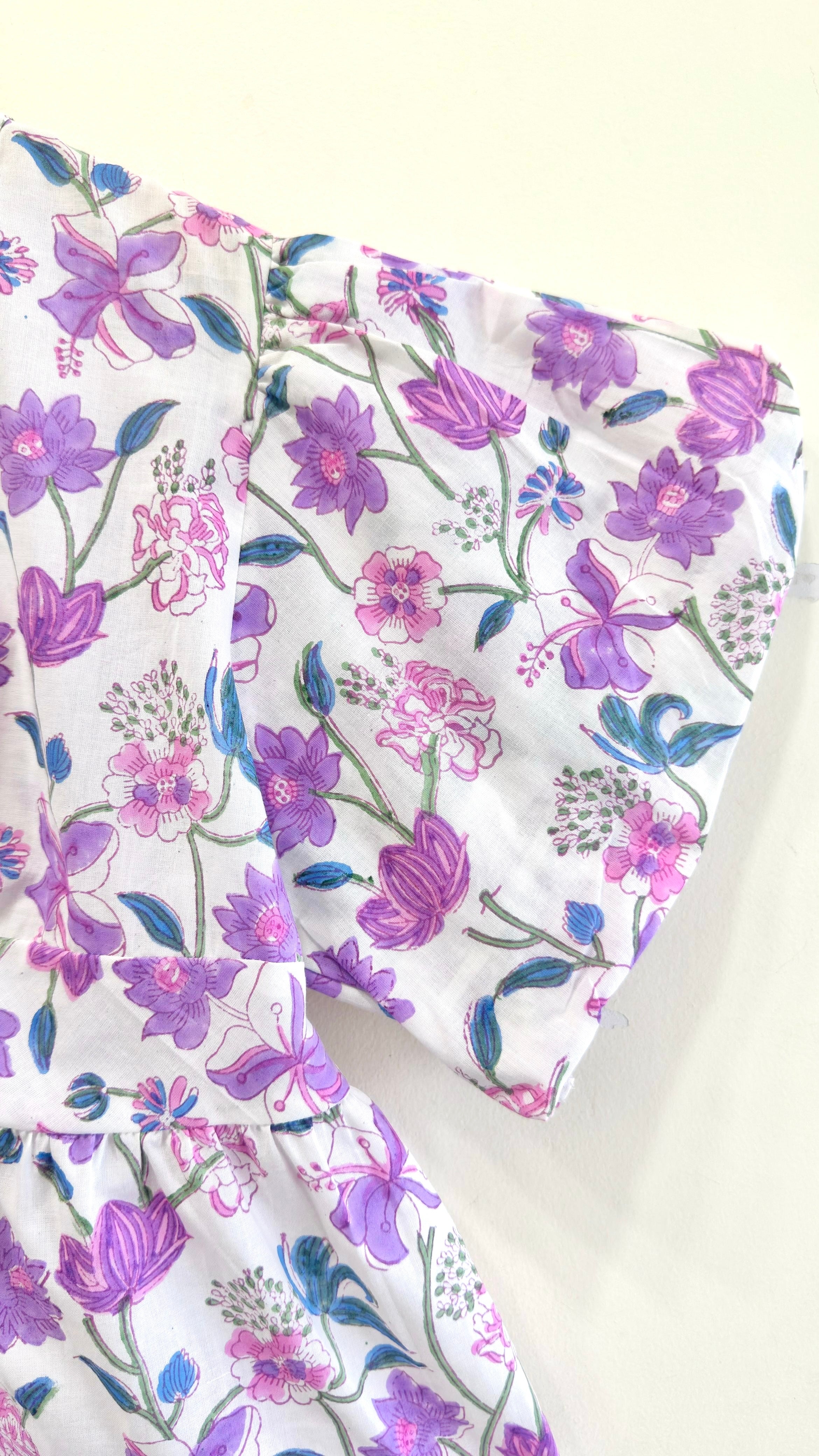 Lavender Field Twist Cotton Short Top