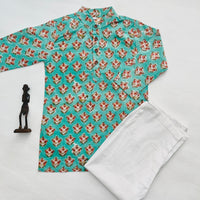 Boys Kurta with White Pants (0–8 Years)
