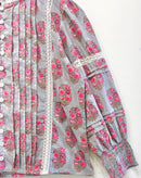 Lace Block Printed Cotton Top
