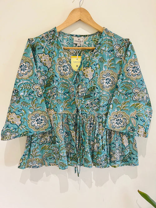 Block Printed Cotton Short Top