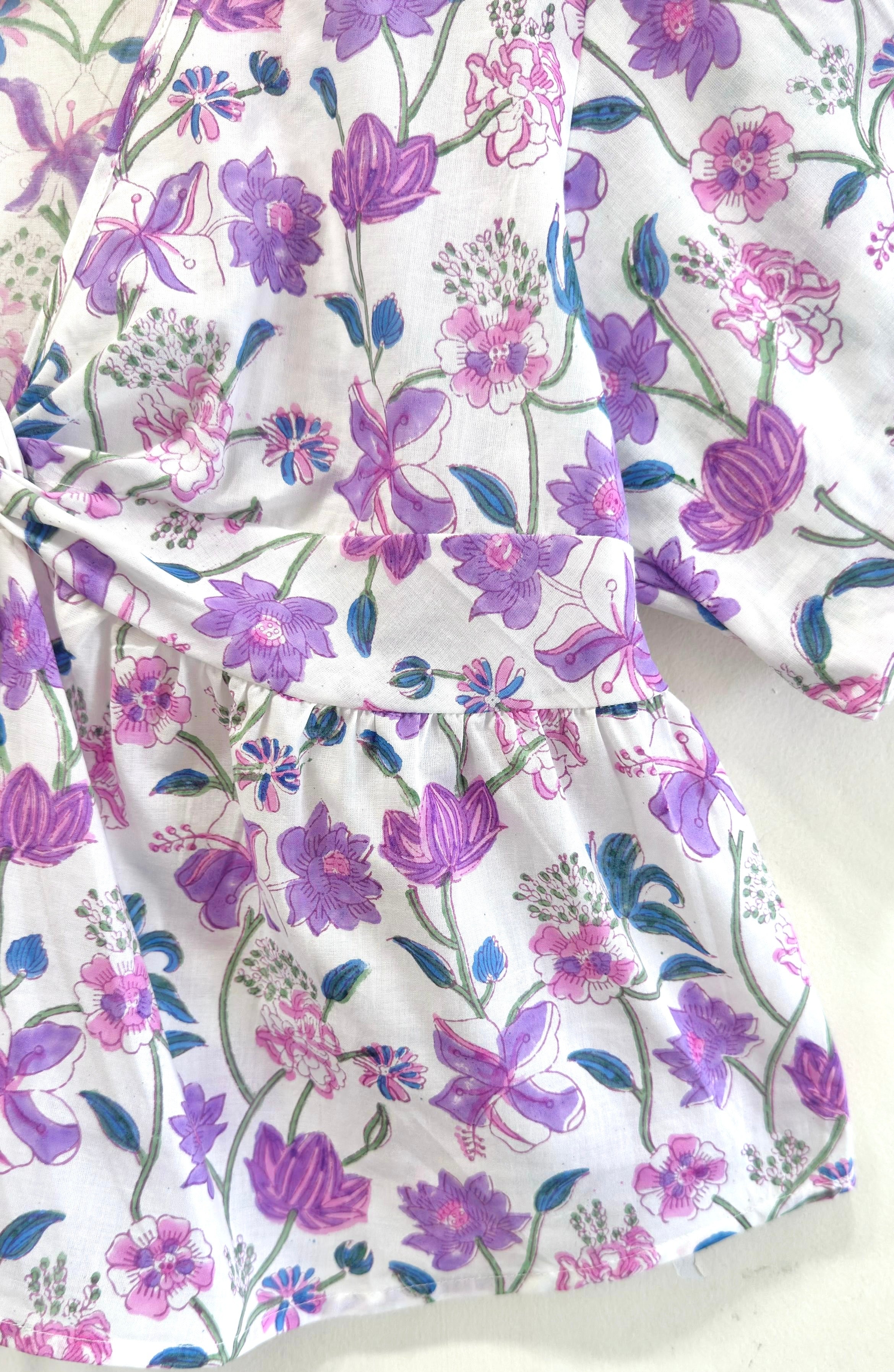 Lavender Field Twist Cotton Short Top