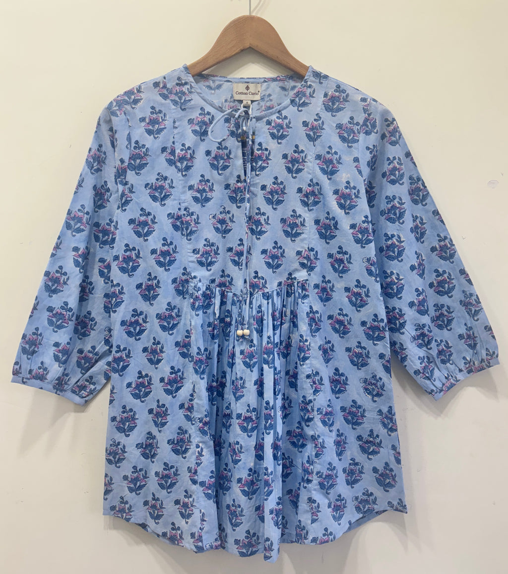 Block Printed Cotton Short Top