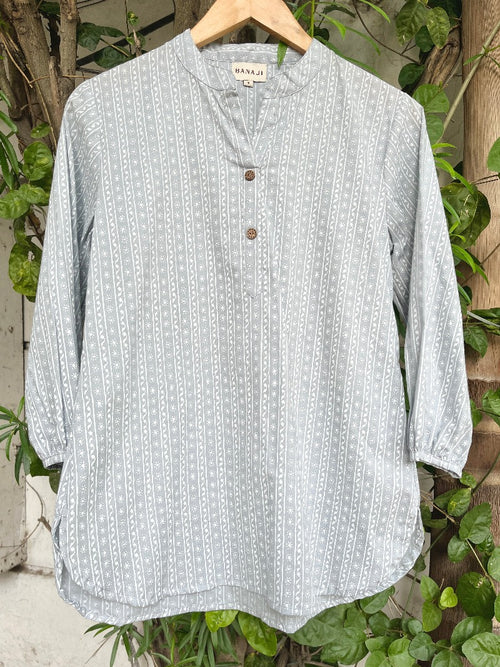 Block Printed Cotton Short Kurti