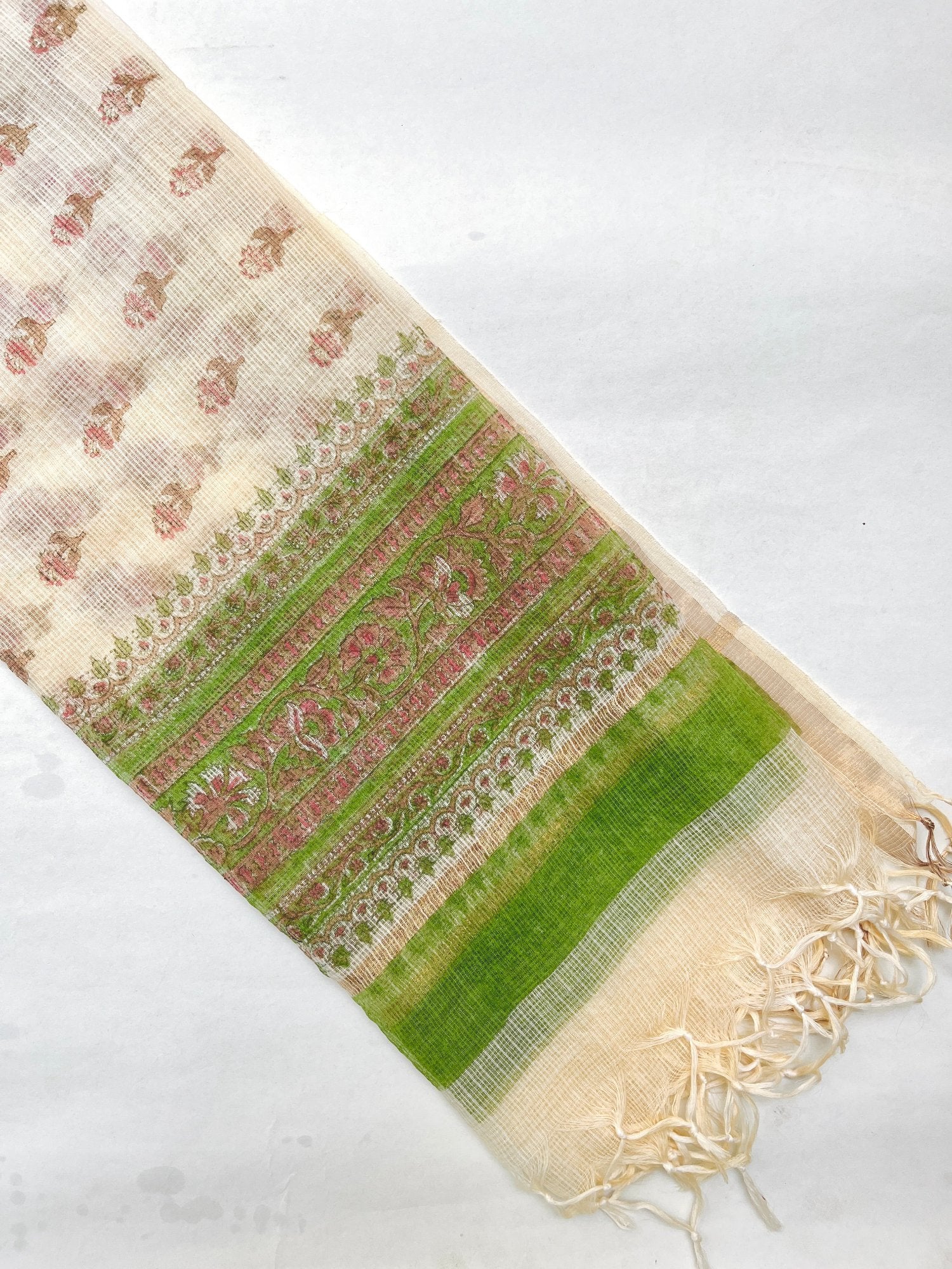 Block Printed Kota Doria Dupatta