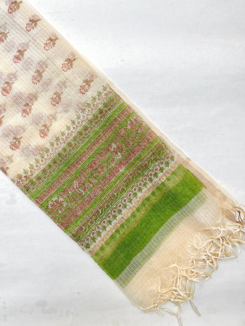 Block Printed Kota Doria Dupatta