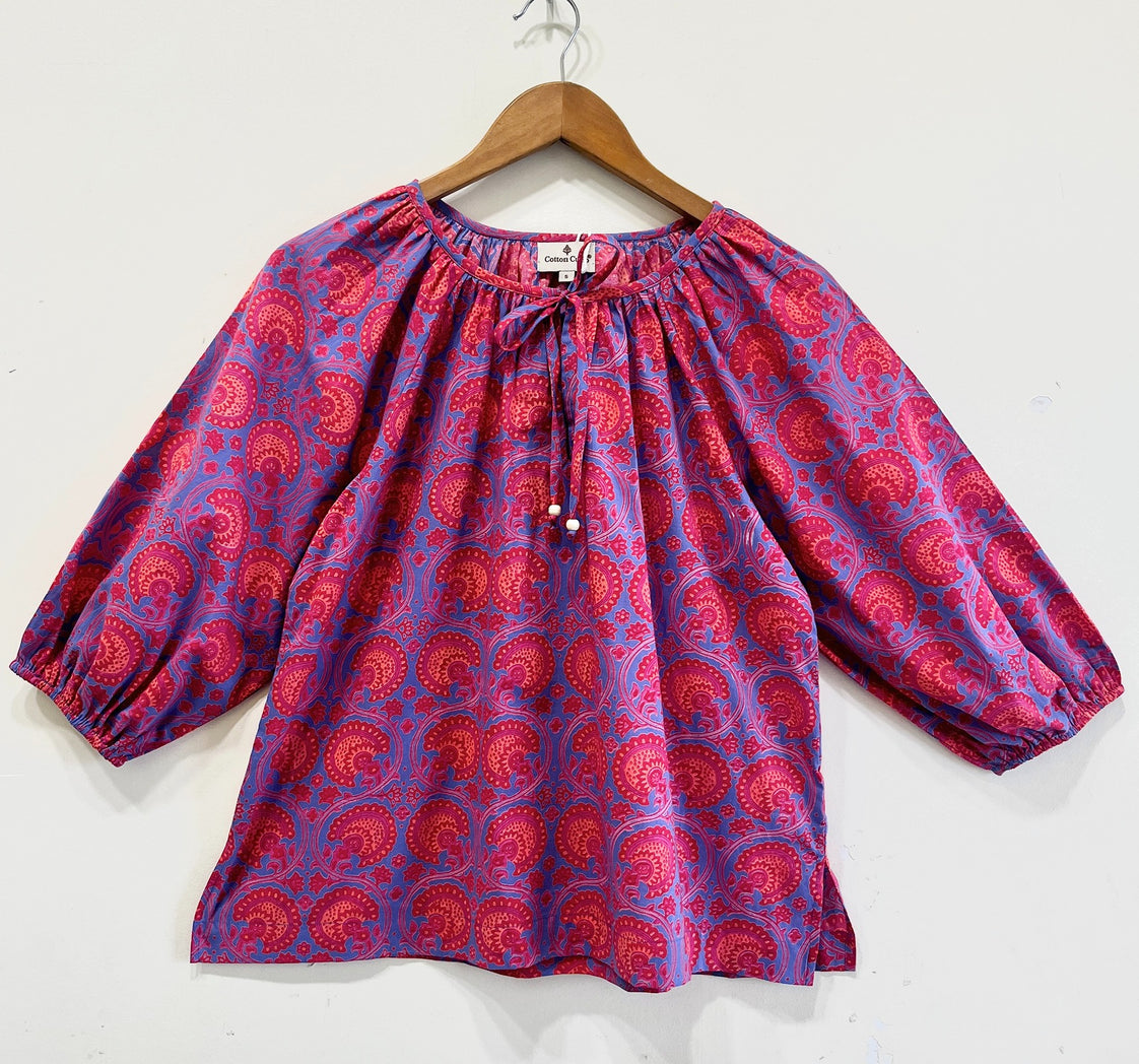 Medallion Gather Cotton Top