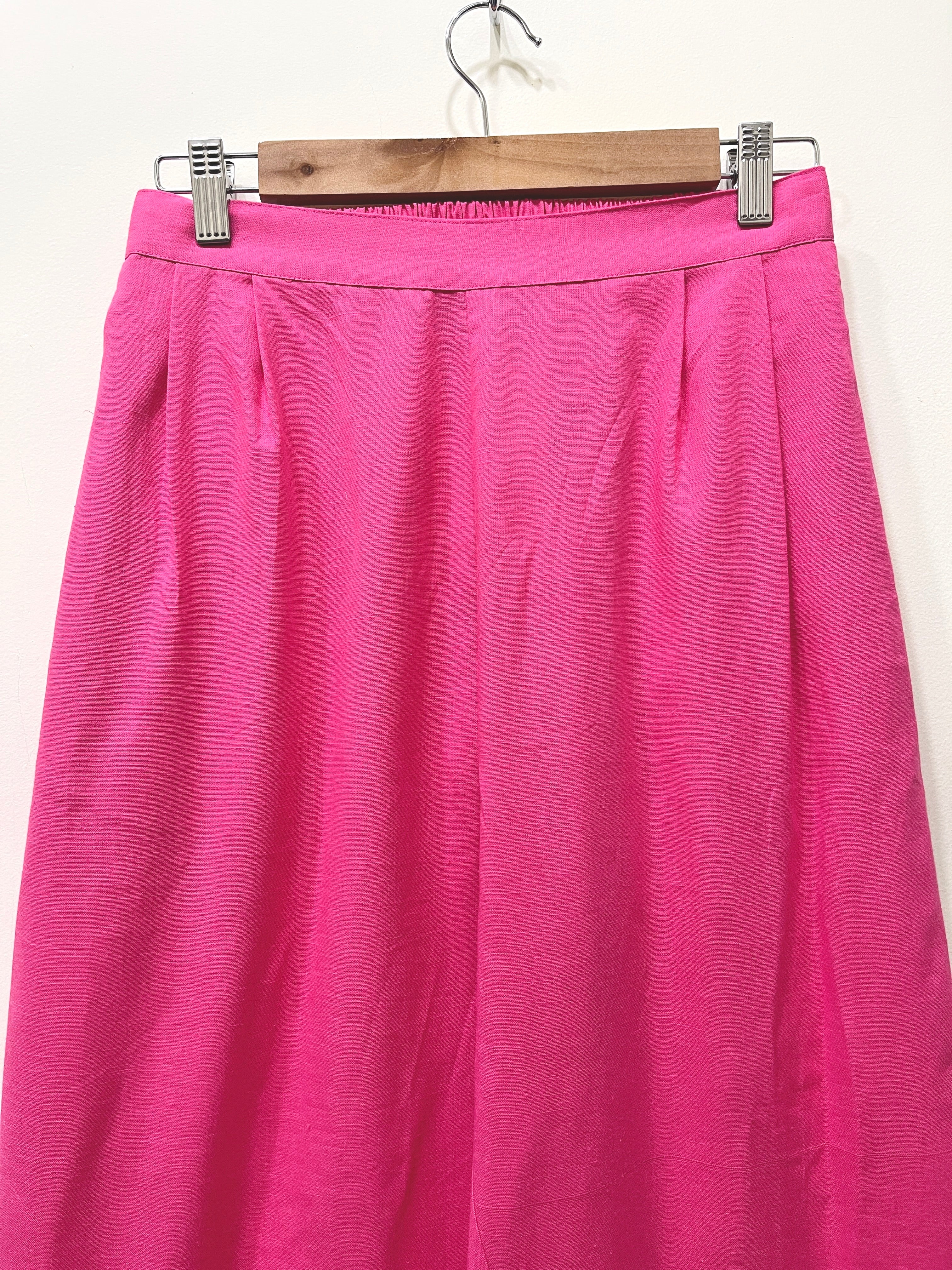 Pink Wide Leg Cotton Pants