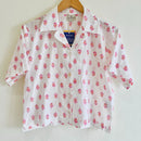 Coral Block Printed Crop Shirt