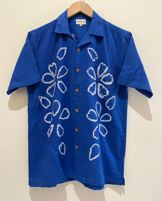 Cotton Shibori Dyed Half Sleeve Shirt