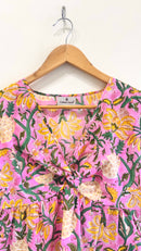 Pink Paradise Twist Cotton Short Top