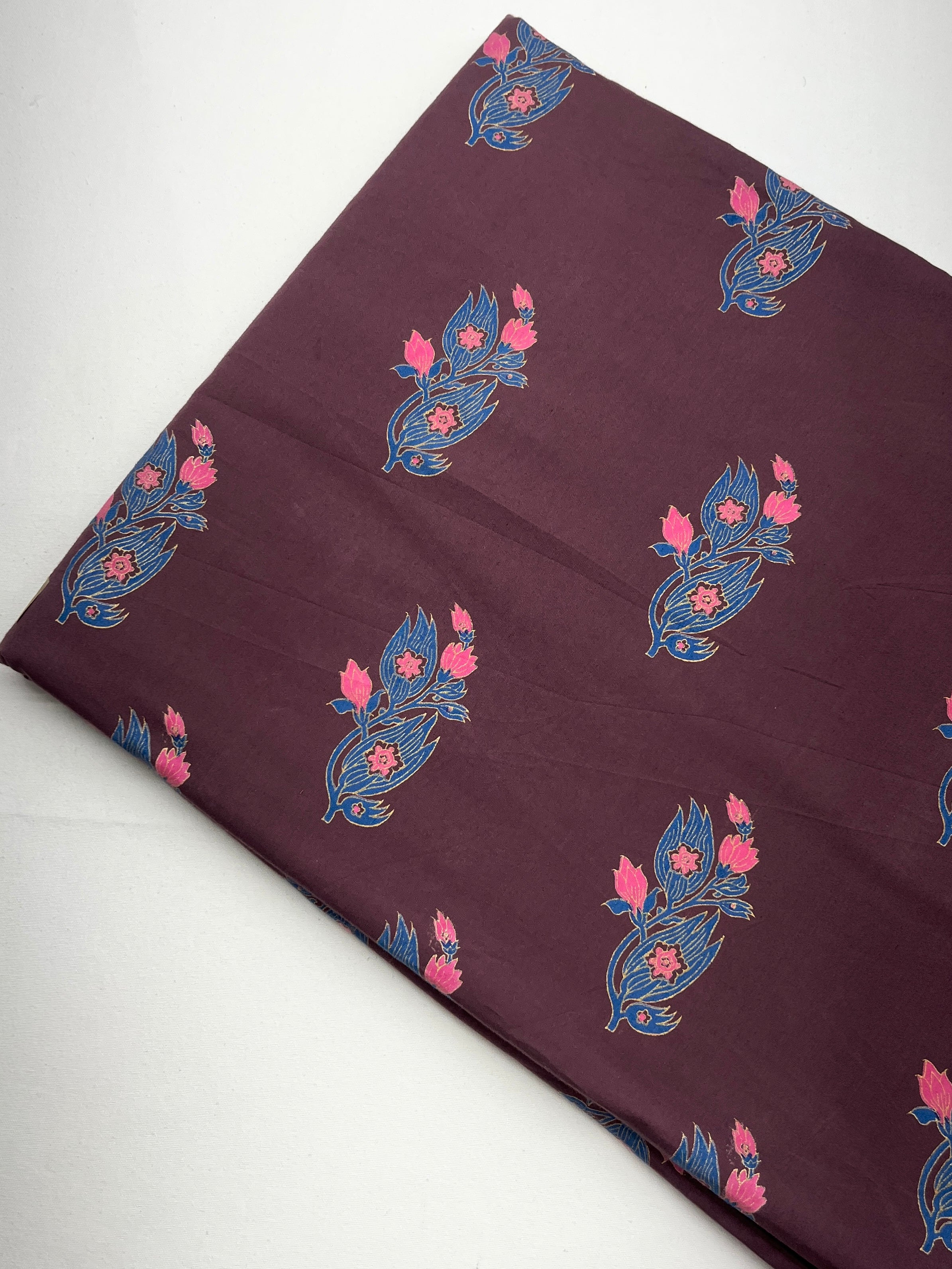 Cotton Satin Block Printed Fabric