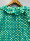 Emerald Geometric Ruffle Short Top