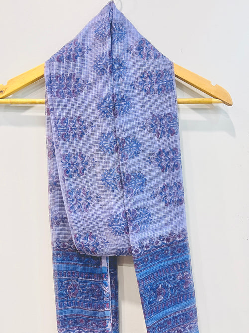 Block Printed Kota Doria Dupatta
