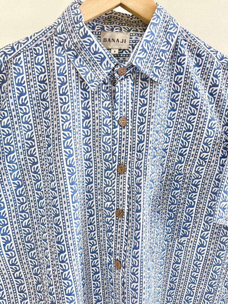 COTTON BLOCK PRINTED HALF SLEEVE SHIRT