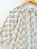 Golden Posy Gather Cotton Top