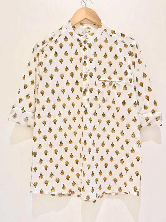 COTTON PRINTED FULL SLEEVE KURTA
