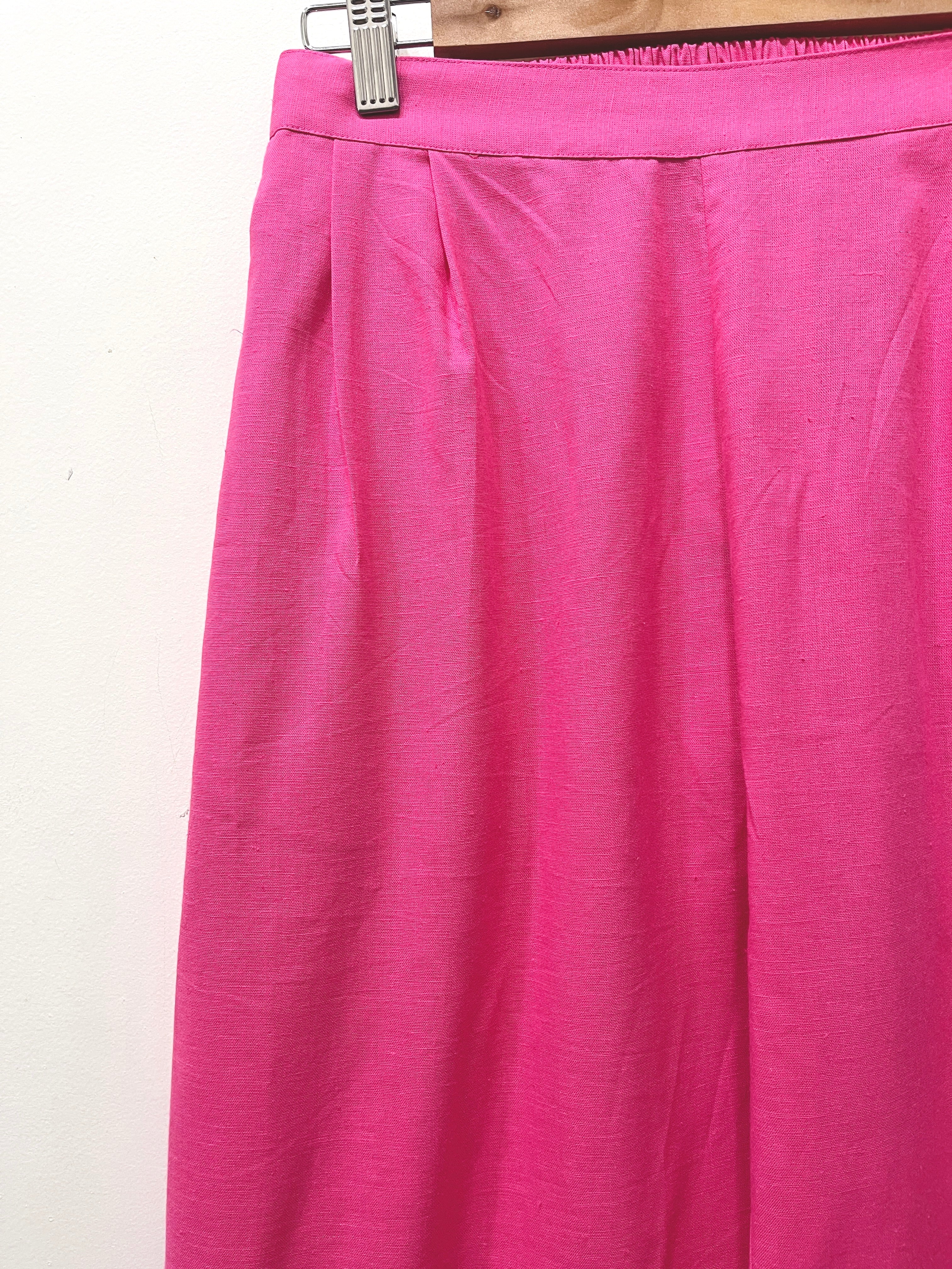 Pink Wide Leg Cotton Pants
