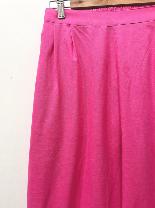 Pink Wide Leg Cotton Pants