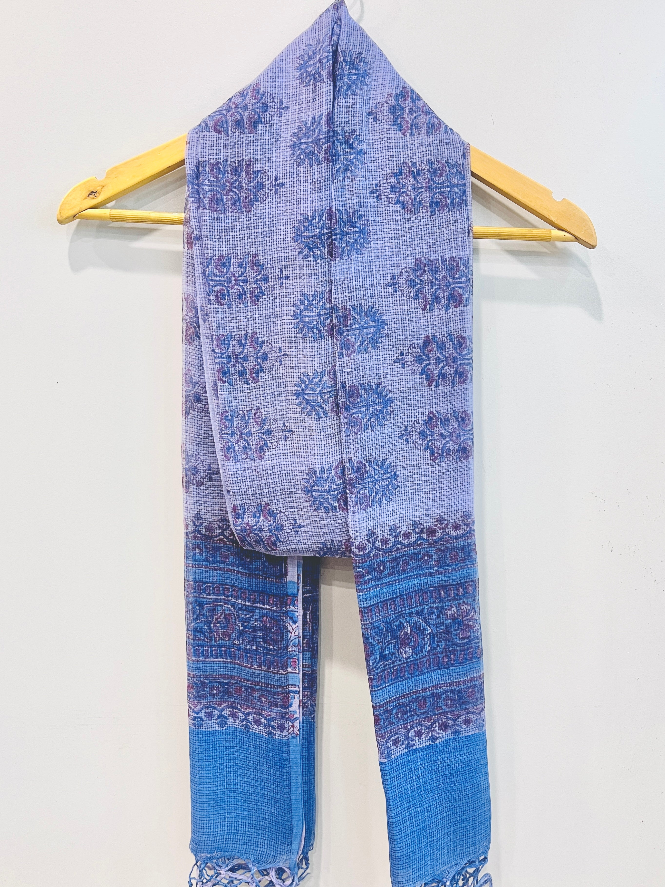 Block Printed Kota Doria Dupatta