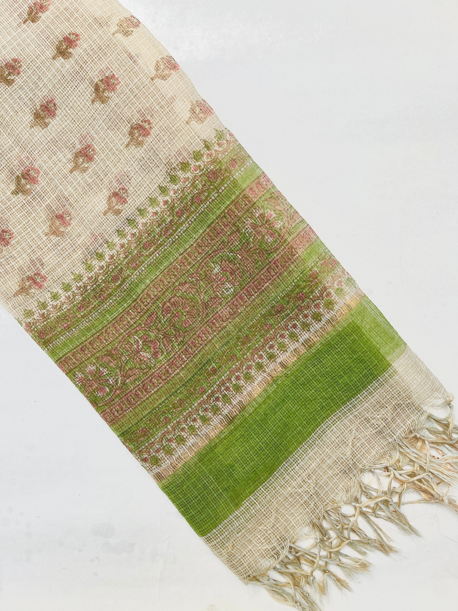 Block Printed Kota Doria Dupatta