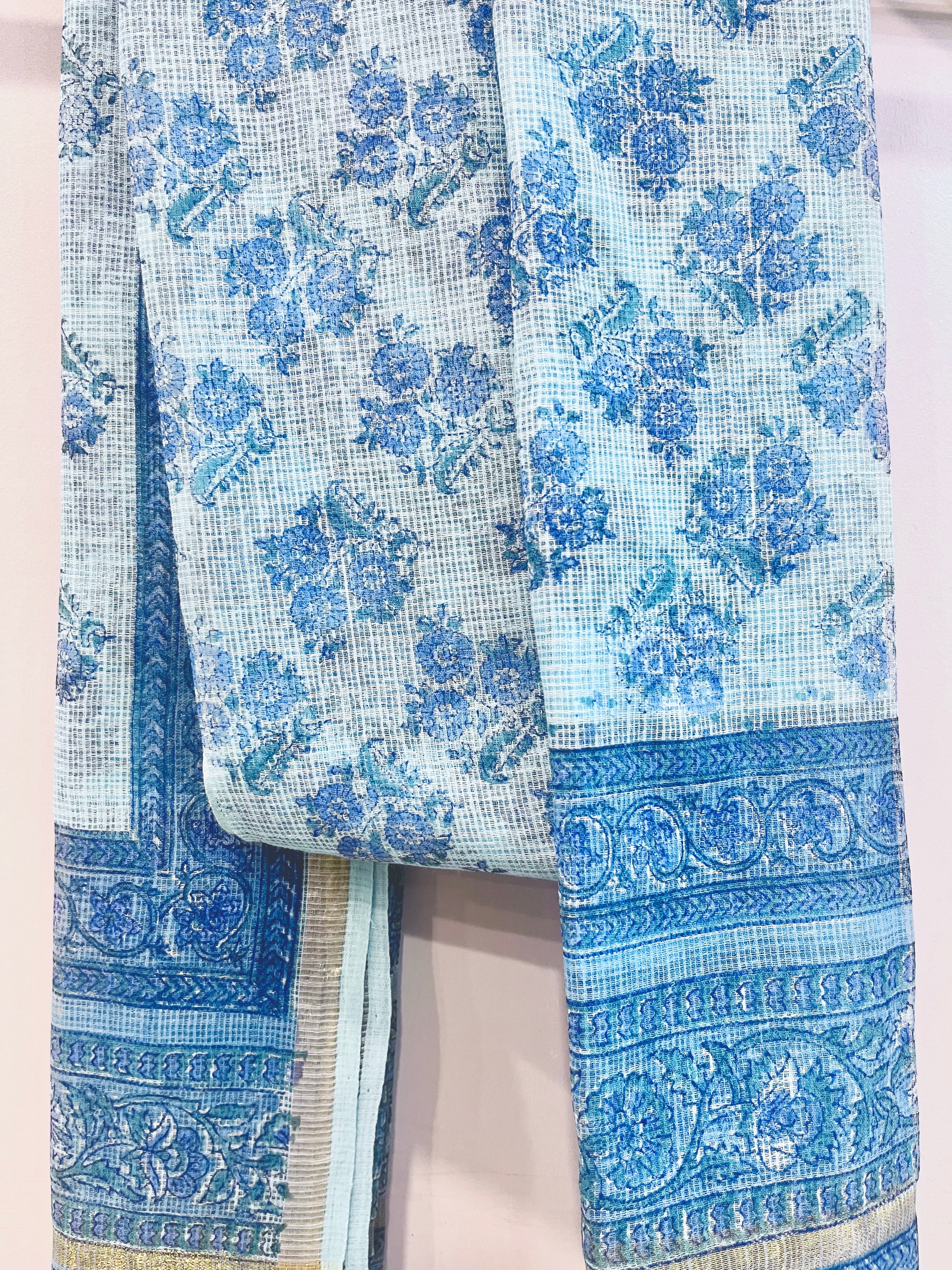 Block Printed Kota Doria Dupatta