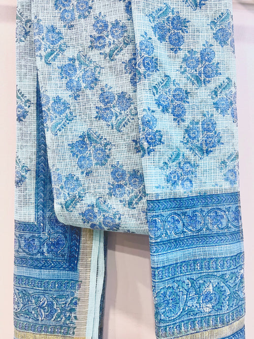 Block Printed Kota Doria Dupatta