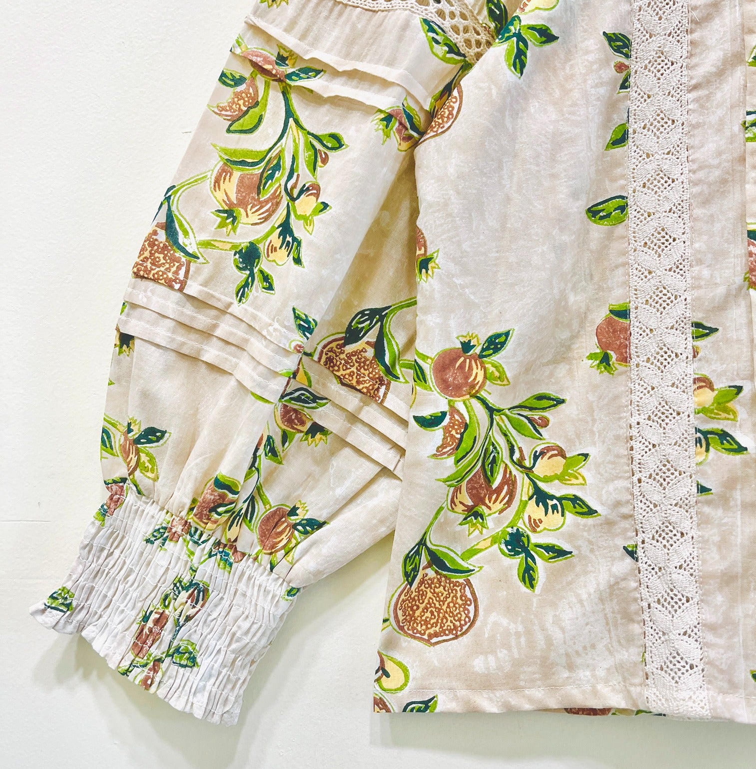 Lace Block Printed Cotton Short Top