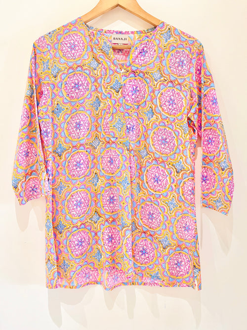 Block Printed Cotton Short Top