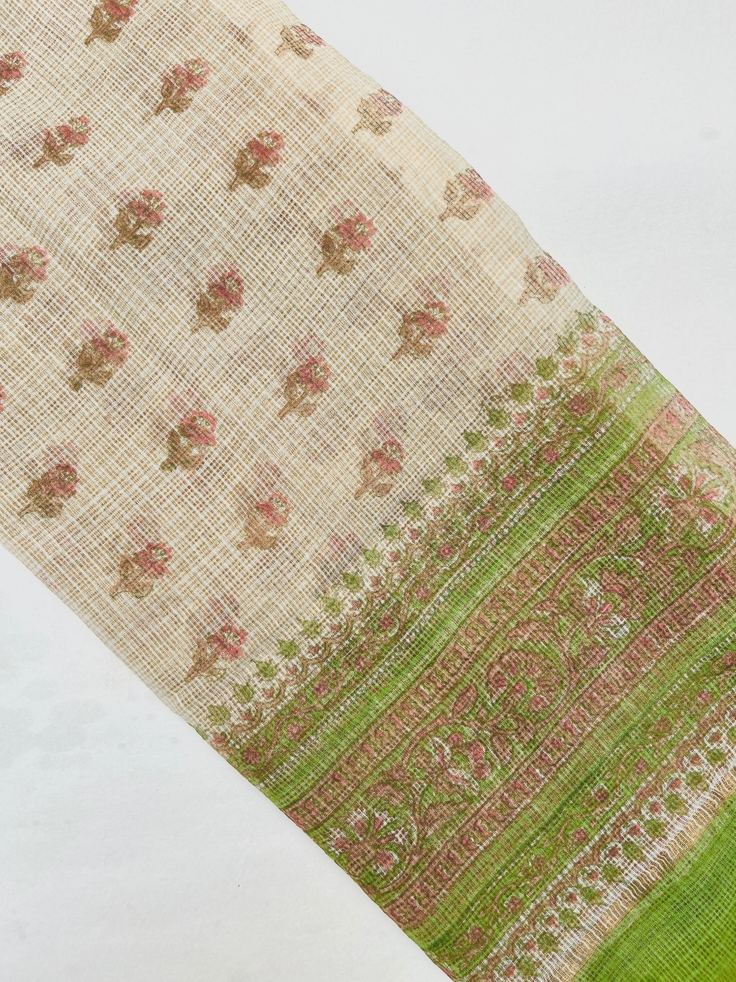 Block Printed Kota Doria Dupatta