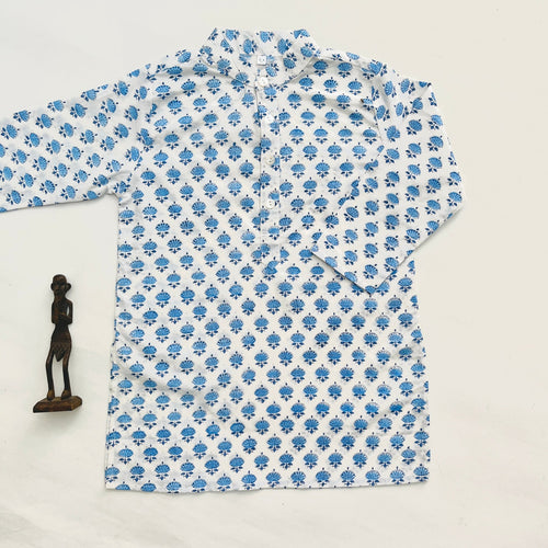 Boys Kurta with White Pants (0–8 Years)