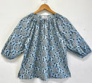 Indigo Garden Gather Cotton Top