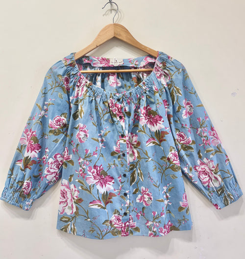 Block Printed Cotton Short Top