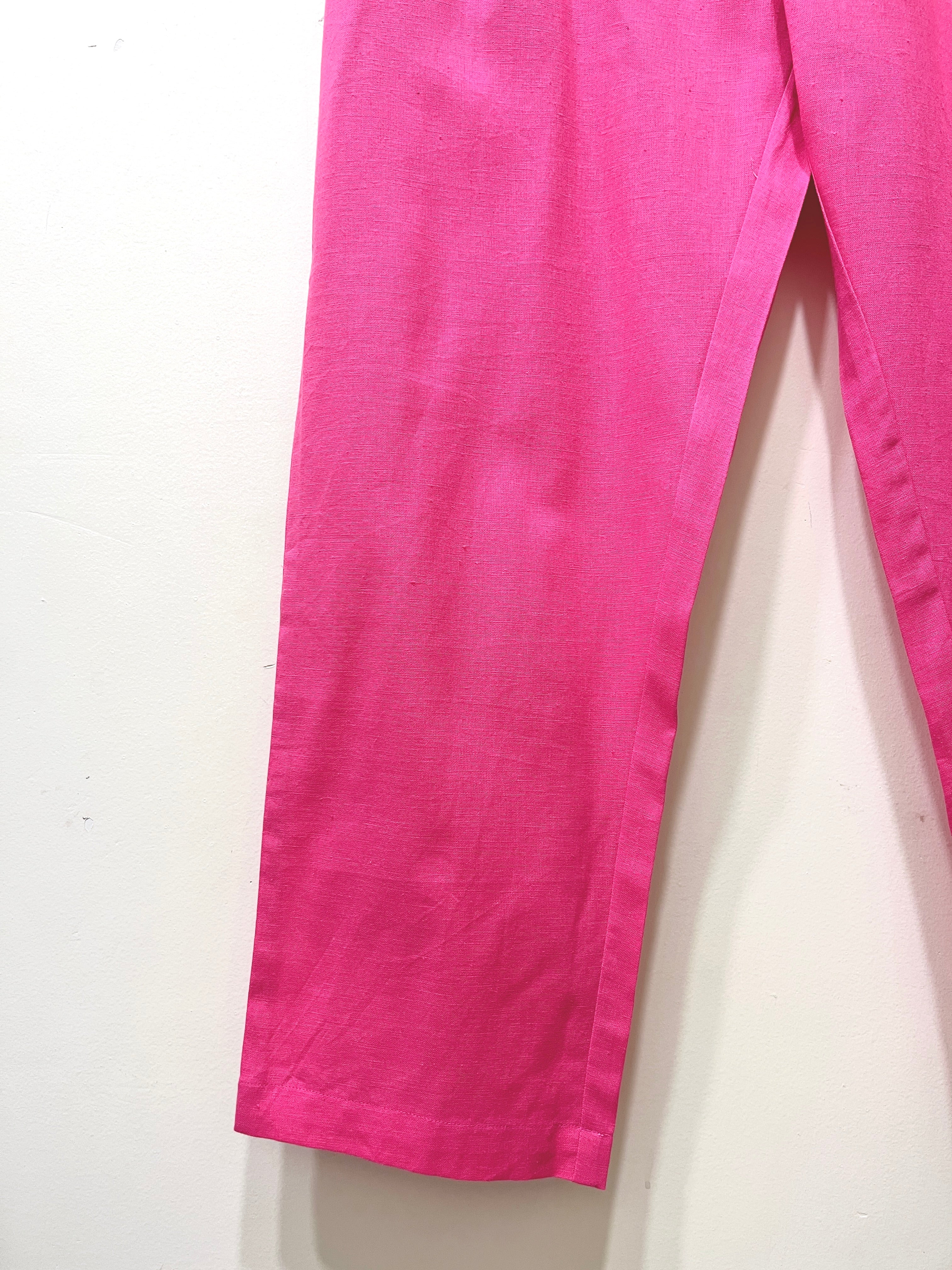 Pink Narrow Leg Cotton Pants