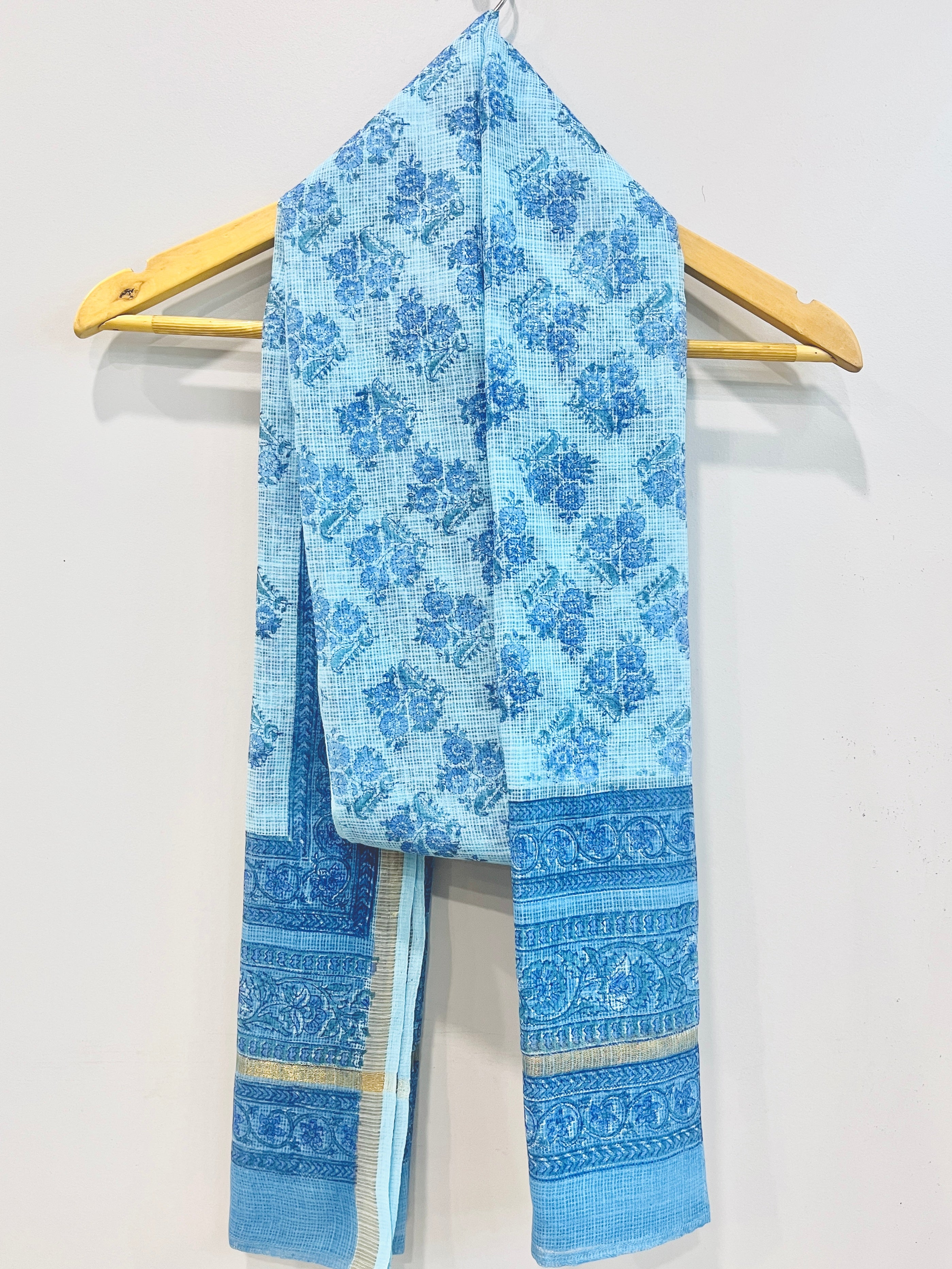 Block Printed Kota Doria Dupatta