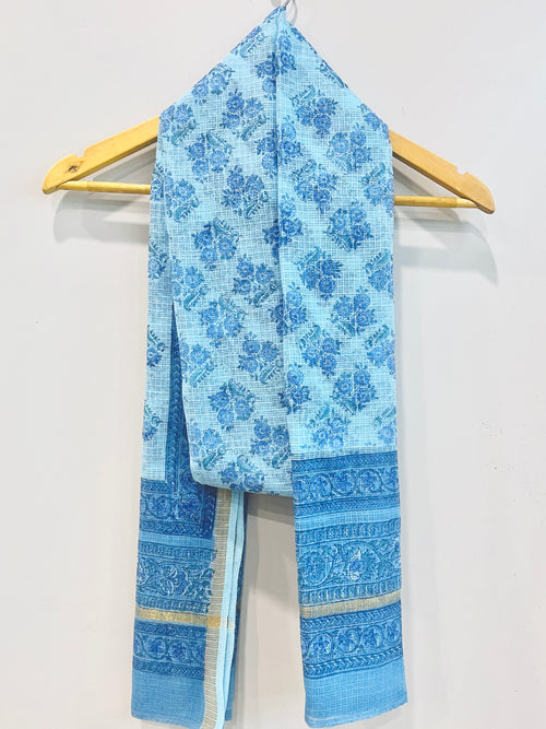 Block Printed Kota Doria Dupatta