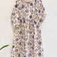 Navy Petal Printed Cotton Kurta