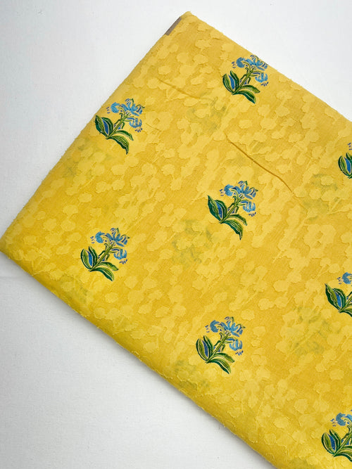 Cotton Dobby Block Printed Fabric