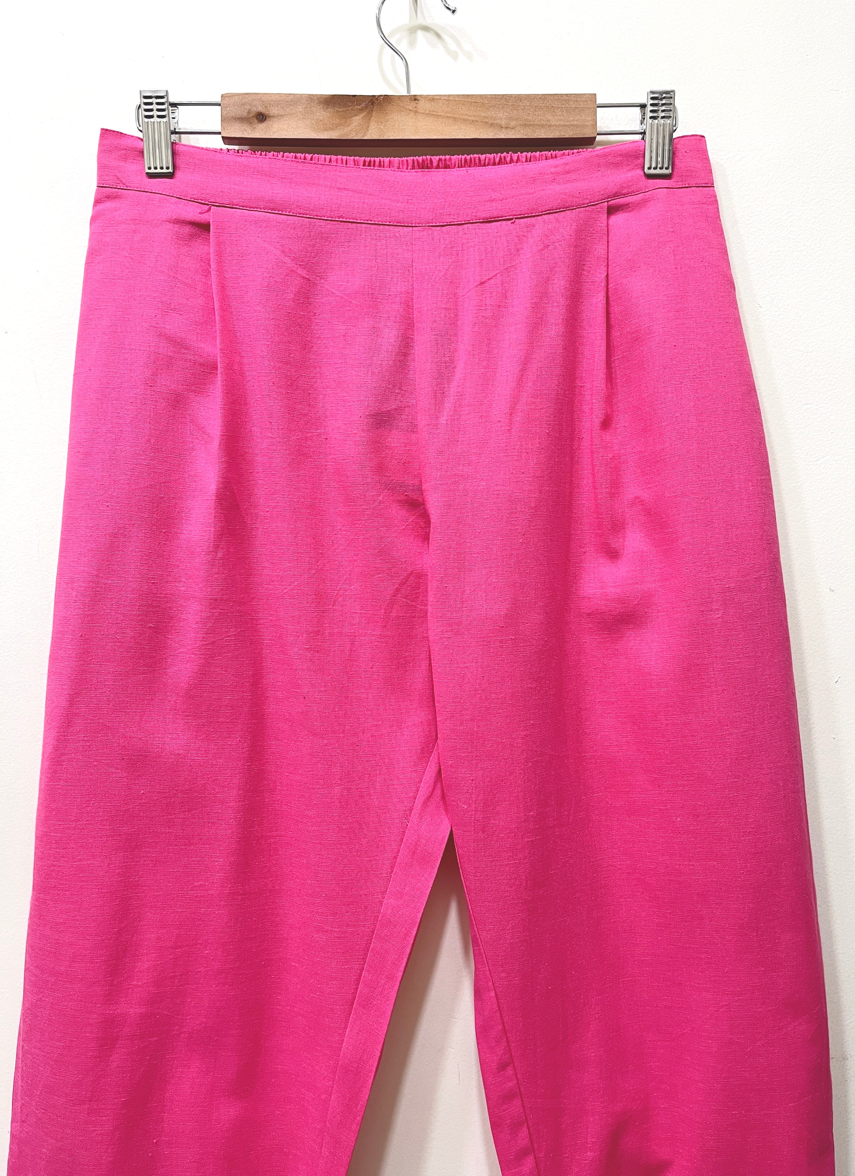 Pink Narrow Leg Cotton Pants