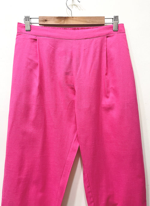 Pink Narrow Leg Cotton Pants
