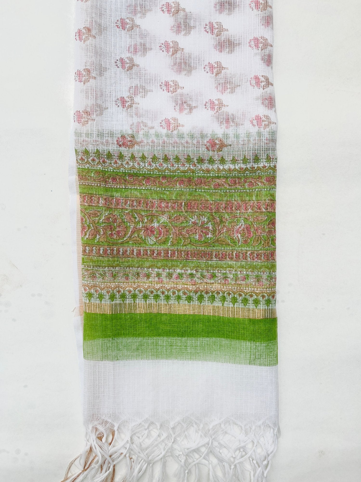 Block Printed Kota Doria Dupatta