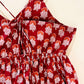 Royal Red Block Printed Cotton Cami Top