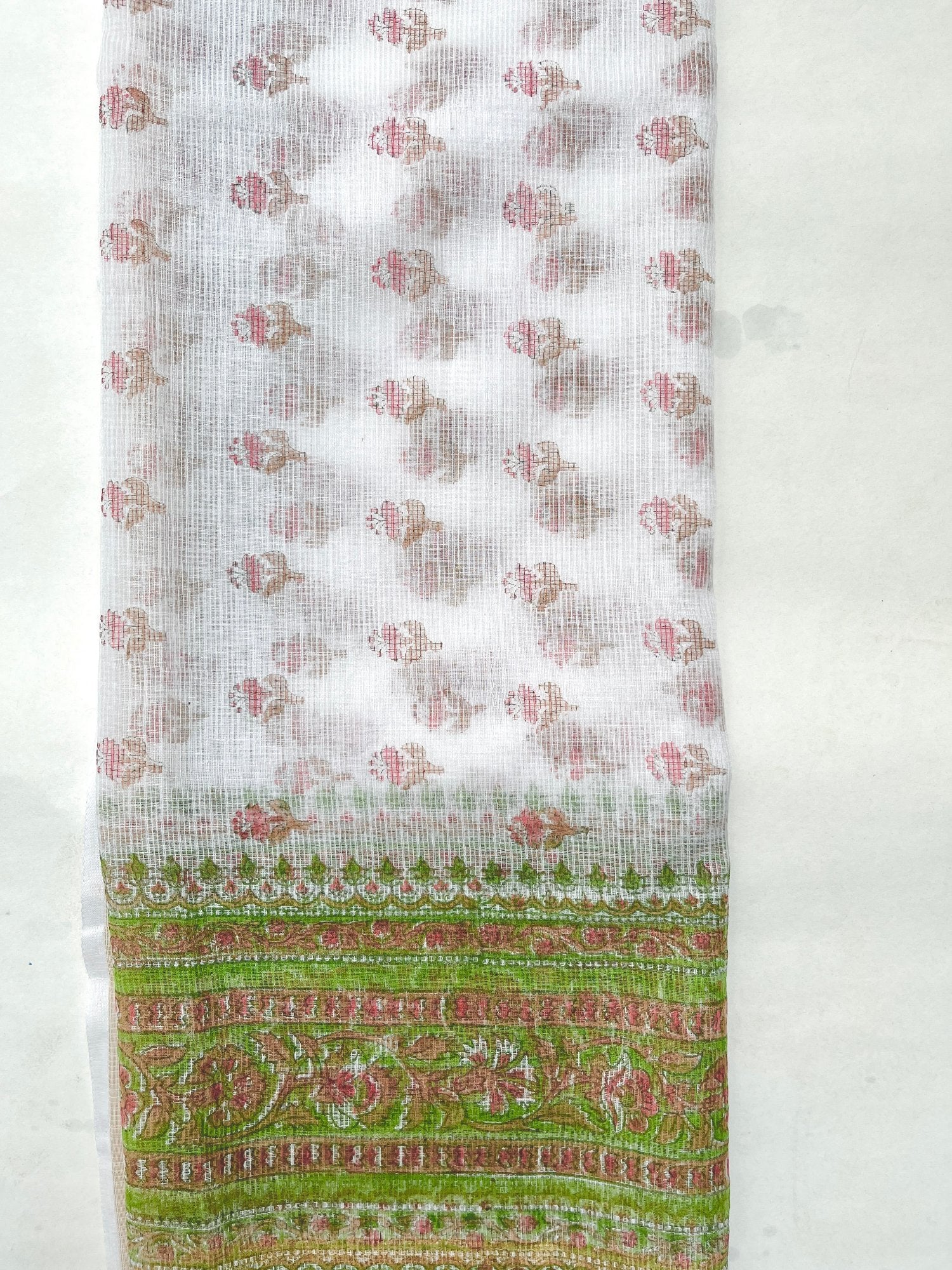 Block Printed Kota Doria Dupatta