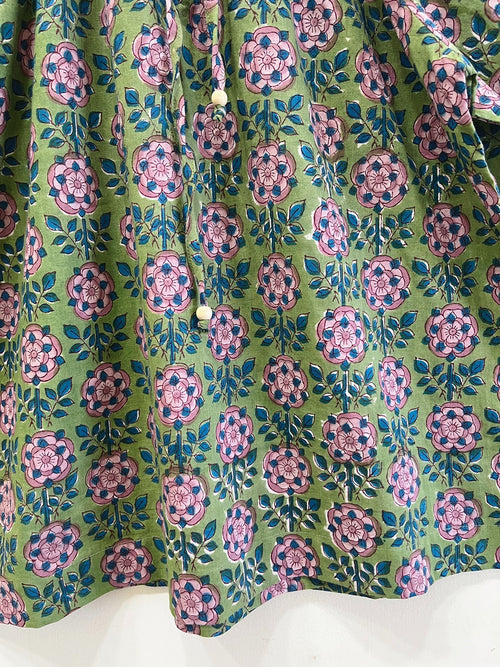 Rosette Garden Gather Cotton Top