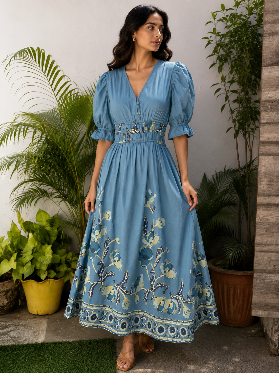 Duck Blue cotton silk